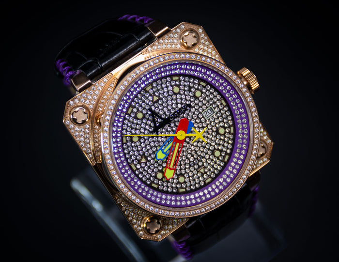 Achtung Classic Pave Rose Gold /  Purple