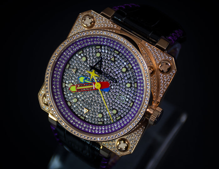 Achtung Classic Pave Rose Gold /  Purple