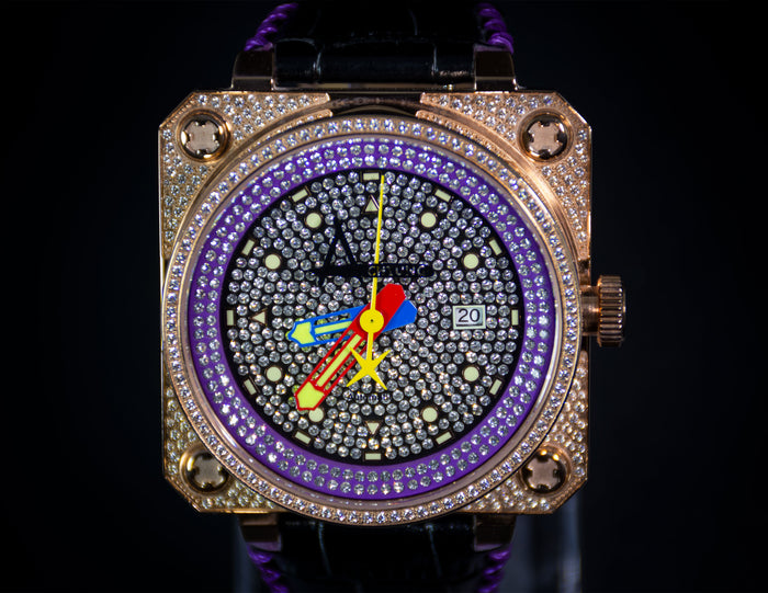 Achtung Classic Pave Rose Gold /  Purple