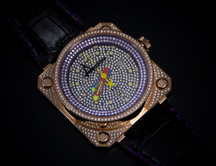 Achtung Classic Pave Rose Gold /  Purple