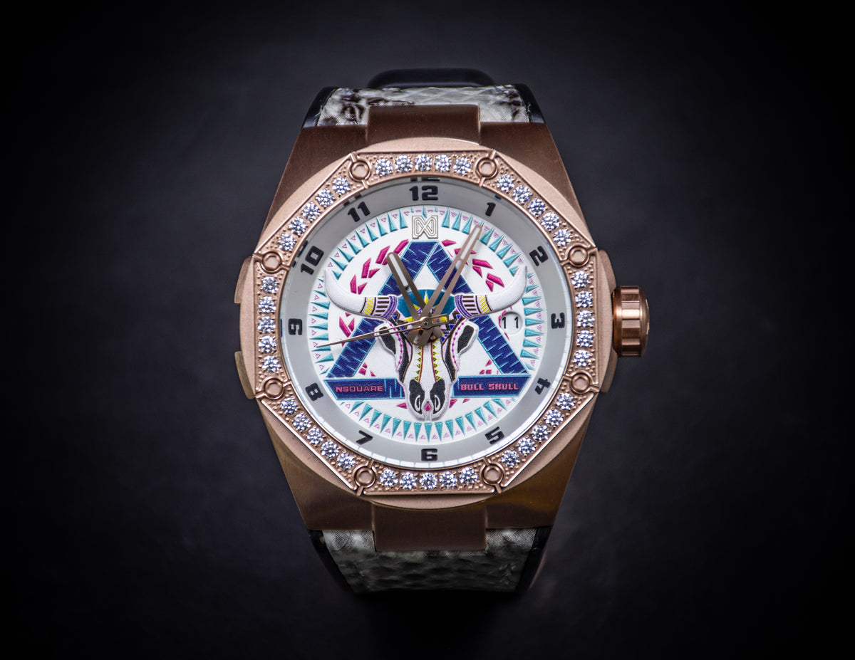 Nsquare The Bull Skull/ Rose Gold and Crystal Limited Edition